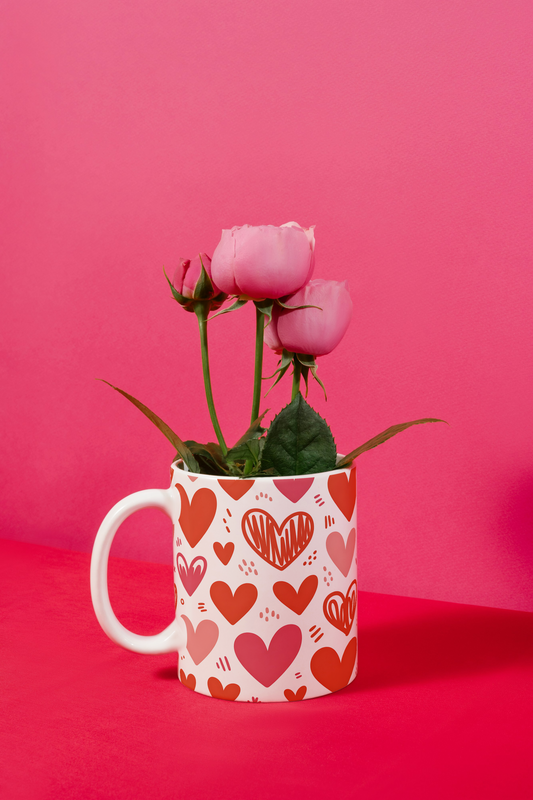 Doodle Hearts Mug